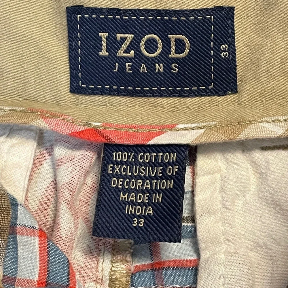 IZOD Men's 33 Patchwork Madras Shorts 100% Cotton Plaid Floral Preppy India